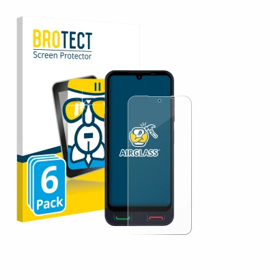 Vorderseite einer Produktverpackung mit dem Markenlogo BROTECT. Daneben ist das Gerät SPC Zeus 2 Pro mit dem zugehörigen Displ