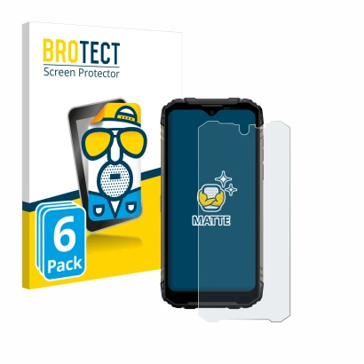 Vorderseite einer Produktverpackung mit dem Markenlogo BROTECT. Daneben ist das Gerät Doogee S96 Pro mit dem zugehörigen Displ