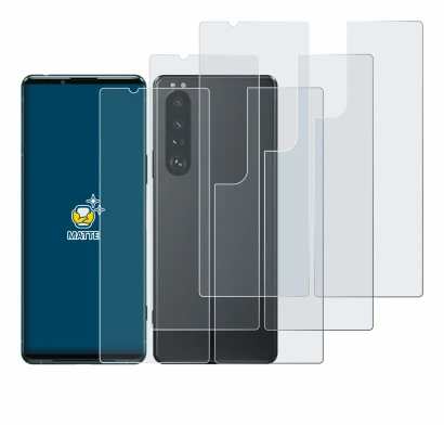 Abbildung des Geräts Sony Xperia 5 III (Display+Rückseite) mit einer Vielzahl des Displayschutzes.