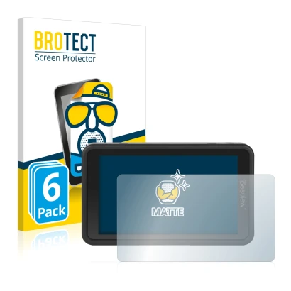 Vorderseite einer Produktverpackung mit dem Markenlogo BROTECT. Daneben ist das Gerät Desview R5 5.5" mit dem zugehörigen Disp