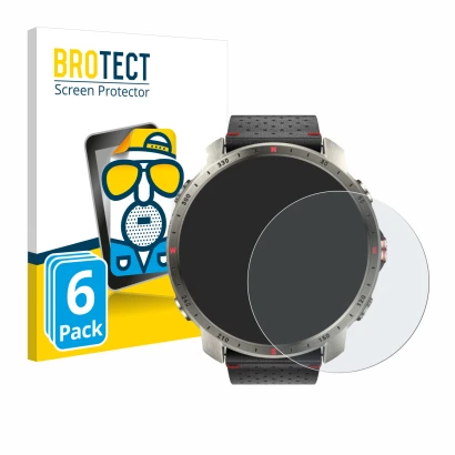 Vorderseite einer Produktverpackung mit dem Markenlogo BROTECT. Daneben ist das Gerät Polar Grit X Pro Titan mit dem zugehörig