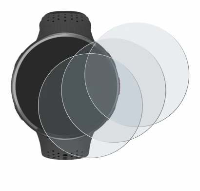 Abbildung des Geräts Polar Pacer Pro mit einer Vielzahl des Displayschutzes.