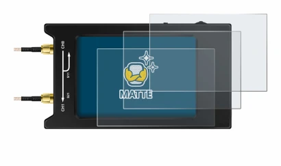 Abbildung des Geräts NanoVNA H4 mit einer Vielzahl des Displayschutzes.