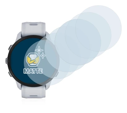 Abbildung des Geräts Garmin Forerunner 955 Solar mit einer Vielzahl des Displayschutzes.