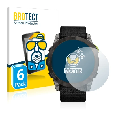 Vorderseite einer Produktverpackung mit dem Markenlogo BROTECT. Daneben ist das Gerät Garmin Enduro 2 mit dem zugehörigen Disp