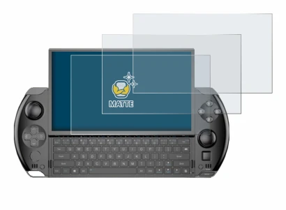 Abbildung des Geräts GPD Win 4 mit einer Vielzahl des Displayschutzes.