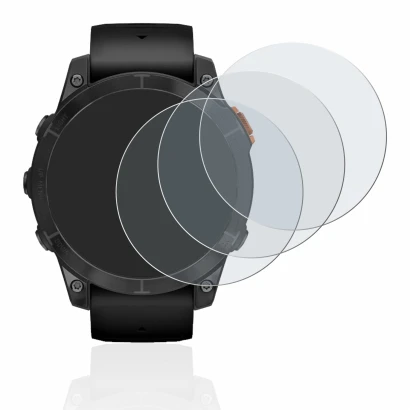 Abbildung des Geräts Garmin Fenix 7 Pro Solar (47 mm) mit einer Vielzahl des Displayschutzes.