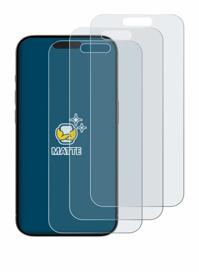 Abbildung des Geräts Apple iPhone 15 mit einer Vielzahl des Displayschutzes.