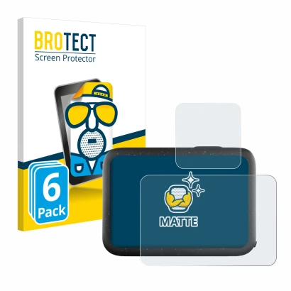 Vorderseite einer Produktverpackung mit dem Markenlogo BROTECT. Daneben ist das Gerät GoPro Hero 12 Black mit dem zugehörigen 