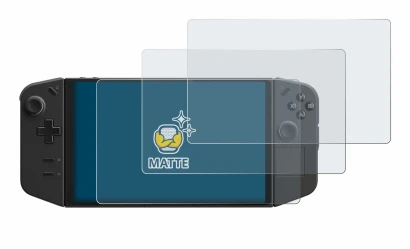 Abbildung des Geräts Lenovo Legion Go mit einer Vielzahl des Displayschutzes.