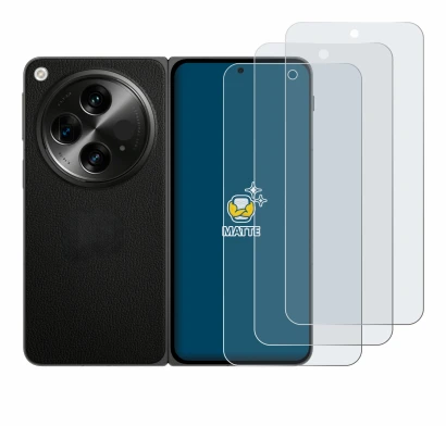 Abbildung des Geräts OnePlus Open mit einer Vielzahl des Displayschutzes.