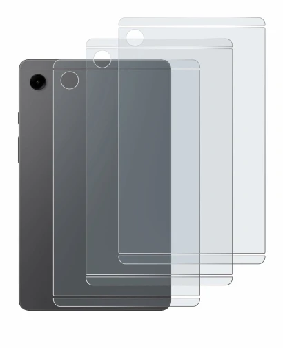 Abbildung des Geräts Samsung Galaxy Tab A9 WiFi (Rückseite) mit einer Vielzahl des Displayschutzes.