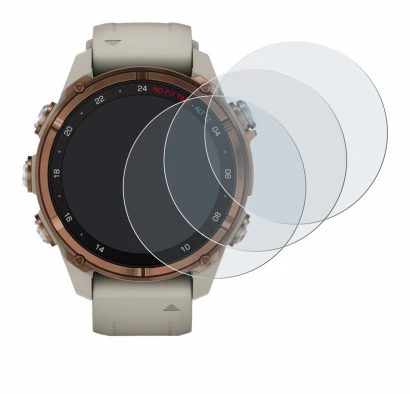 Abbildung des Geräts Garmin Descent Mk3 (43 mm) mit einer Vielzahl des Displayschutzes.