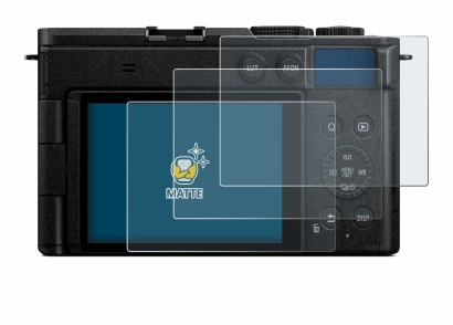 Abbildung des Geräts Panasonic Lumix DC-S9 mit einer Vielzahl des Displayschutzes.