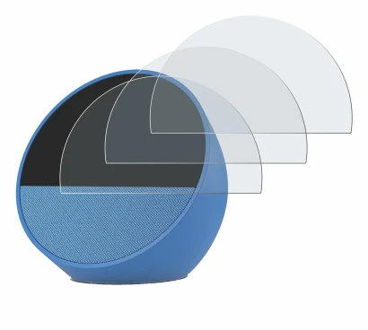 Abbildung des Geräts Amazon Echo Spot 2024 mit einer Vielzahl des Displayschutzes.