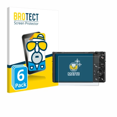 Vorderseite einer Produktverpackung mit dem Markenlogo BROTECT. Daneben ist das Gerät Sony Cyber-Shot DSC-RX100 VIIA mit dem z