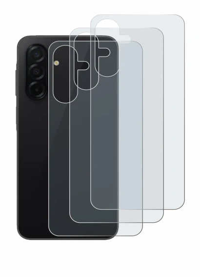 Abbildung des Geräts Samsung Galaxy A26 5G (Rückseite) mit einer Vielzahl des Displayschutzes.