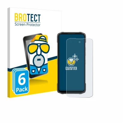 Vorderseite einer Produktverpackung mit dem Markenlogo BROTECT. Daneben ist das Gerät Doogee Blade 20 Turbo mit dem zugehörige