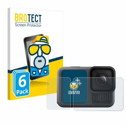 Vorderseite einer Produktverpackung mit dem Markenlogo BROTECT. Daneben ist das Gerät GoPro Hero 13 Black Creator Edition mit 