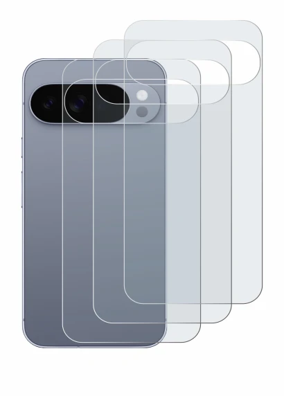 Abbildung des Geräts Google Pixel 10 Pro XL (Rückseite) mit einer Vielzahl des Displayschutzes.