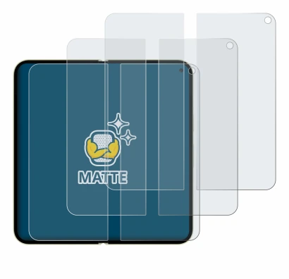 Abbildung des Geräts Google Pixel 10 Pro Fold (Inneres Display) mit einer Vielzahl des Displayschutzes.