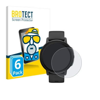 Vorderseite einer Produktverpackung mit dem Markenlogo BROTECT. Daneben ist das Gerät Garmin Bounce 2 mit dem zugehörigen Disp