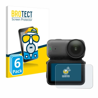 Vorderseite einer Produktverpackung mit dem Markenlogo BROTECT. Daneben ist das Gerät DJI Osmo Nano mit dem zugehörigen Displa