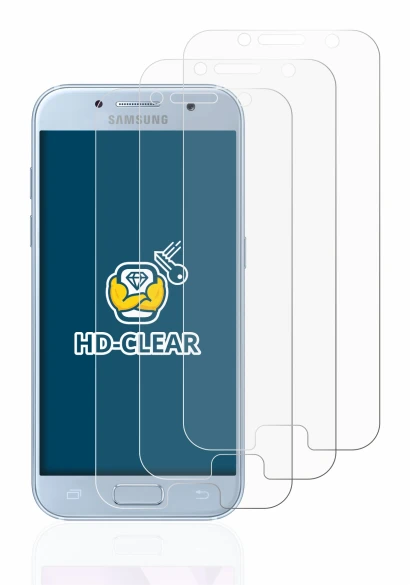 Abbildung des Geräts Samsung Galaxy A5 2017 mit einer Vielzahl des Displayschutzes.