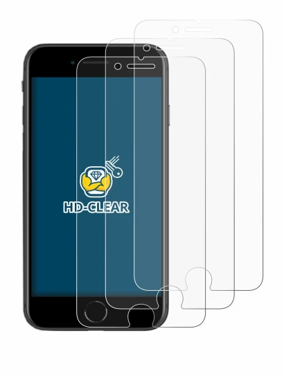 Abbildung des Geräts Apple iPhone SE 2 2020 mit einer Vielzahl des Displayschutzes.