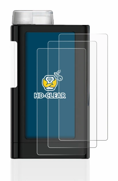 Abbildung des Geräts Mylife YpsoPump mit einer Vielzahl des Displayschutzes.