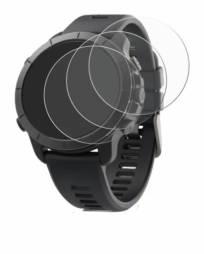 Abbildung des Geräts Wahoo Elemnt Rival mit einer Vielzahl des Displayschutzes.