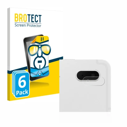 Vorderseite einer Produktverpackung mit dem Markenlogo BROTECT. Daneben ist das Gerät Samsung Galaxy Tab S7 FE (NUR Kameraschu