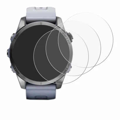 Abbildung des Geräts Garmin Fenix 7S (42 mm) mit einer Vielzahl des Displayschutzes.
