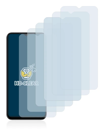 Abbildung des Geräts Ulefone Note 14 mit einer Vielzahl des Displayschutzes.
