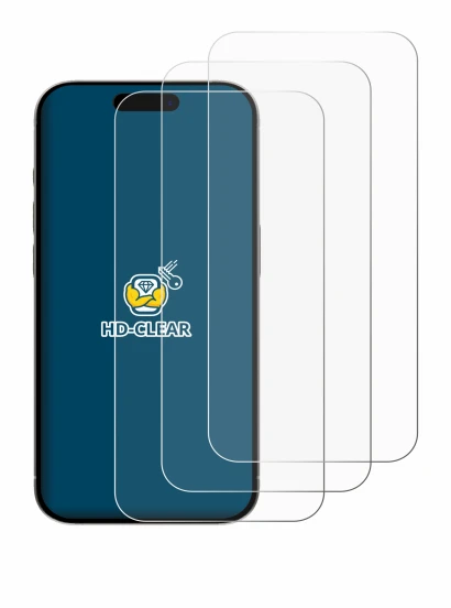 Abbildung des Geräts Apple iPhone 15 mit einer Vielzahl des Displayschutzes.