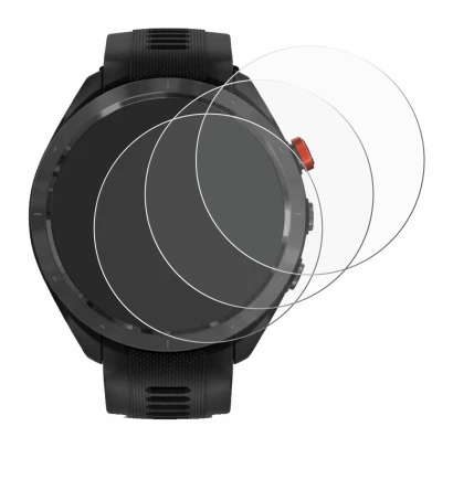 Abbildung des Geräts Garmin Approach S70 (47 mm) mit einer Vielzahl des Displayschutzes.