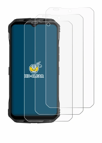 Abbildung des Geräts Doogee V Max mit einer Vielzahl des Displayschutzes.
