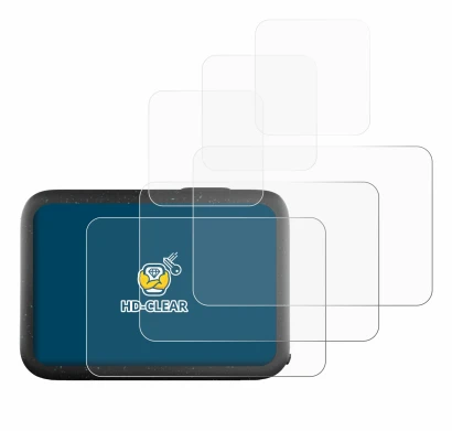 Abbildung des Geräts GoPro Hero 12 Black mit einer Vielzahl des Displayschutzes.