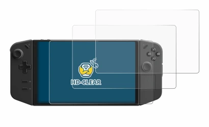 Abbildung des Geräts Lenovo Legion Go mit einer Vielzahl des Displayschutzes.