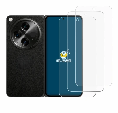 Abbildung des Geräts OnePlus Open mit einer Vielzahl des Displayschutzes.