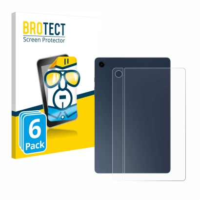 Vorderseite einer Produktverpackung mit dem Markenlogo BROTECT. Daneben ist das Gerät Samsung Galaxy Tab A9 Plus WiFi (Rücksei
