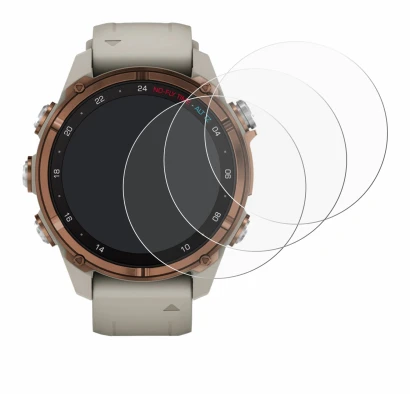 Abbildung des Geräts Garmin Descent Mk3 (43 mm) mit einer Vielzahl des Displayschutzes.