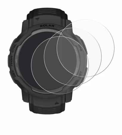 Abbildung des Geräts Garmin Instinct Crossover AMOLED mit einer Vielzahl des Displayschutzes.