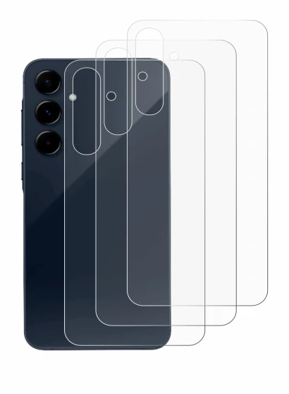 Abbildung des Geräts Samsung Galaxy A35 5G (Rückseite) mit einer Vielzahl des Displayschutzes.