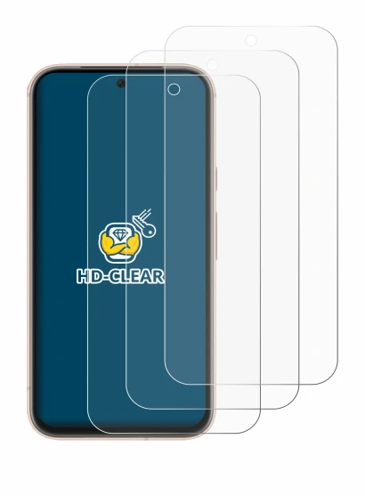Abbildung des Geräts Google Pixel 8a mit einer Vielzahl des Displayschutzes.