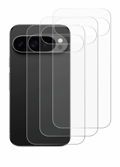 Abbildung des Geräts Google Pixel 9 Pro (Rückseite) mit einer Vielzahl des Displayschutzes.
