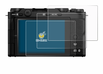 Abbildung des Geräts Fujifilm X-M5 mit einer Vielzahl des Displayschutzes.