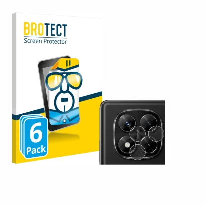 Vorderseite einer Produktverpackung mit dem Markenlogo BROTECT. Daneben ist das Gerät Xiaomi Redmi Note 14 Pro (NUR Kameraschu