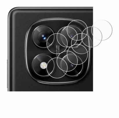 Abbildung des Geräts Xiaomi Redmi Note 14 Pro (NUR Kameraschutz) mit einer Vielzahl des Displayschutzes.