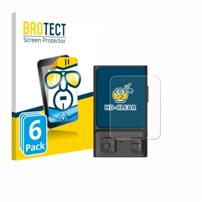 Vorderseite einer Produktverpackung mit dem Markenlogo BROTECT. Daneben ist das Gerät Hoverair Beacon mit dem zugehörigen Disp